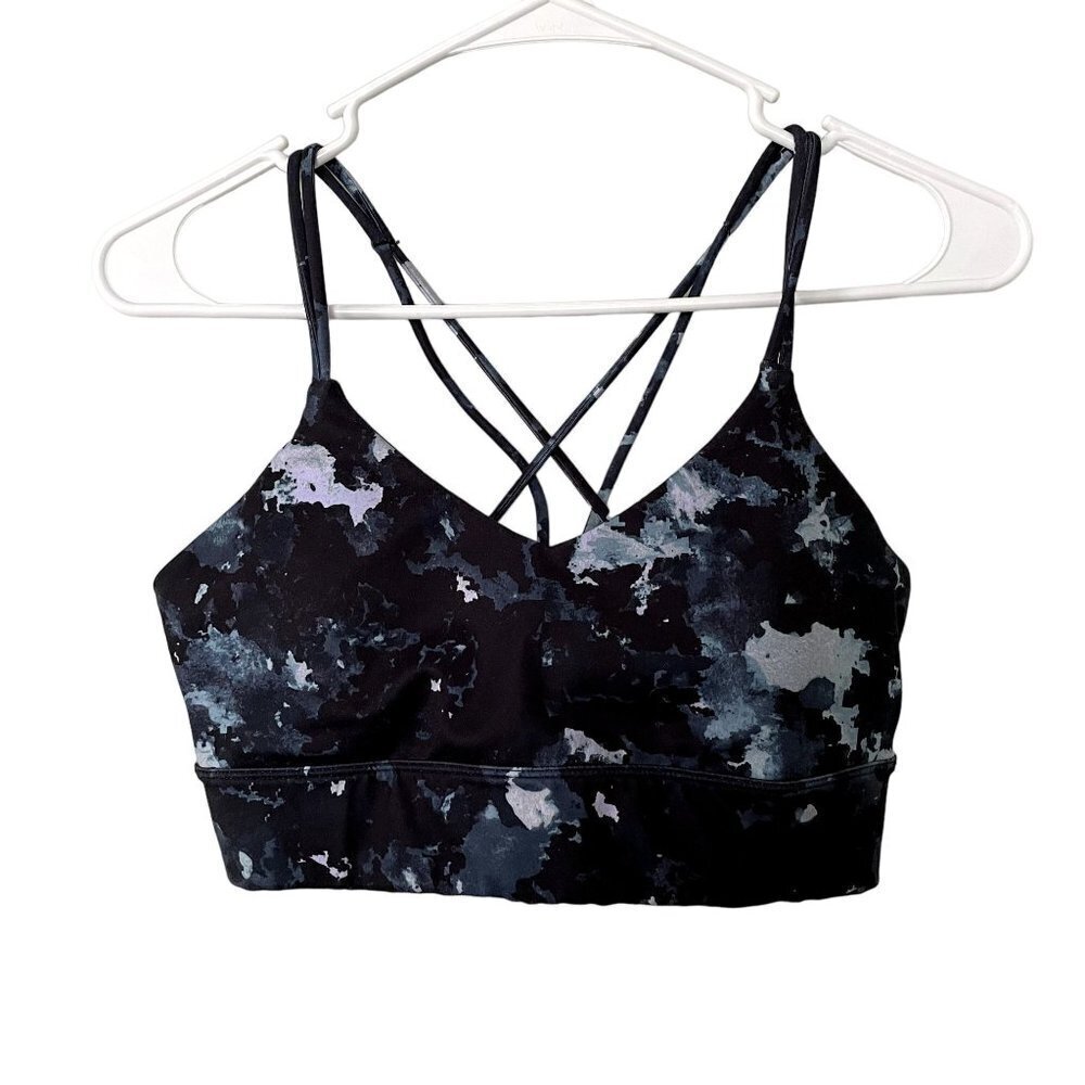 Joy Lab blue and black criss cross strap bra athletic style small